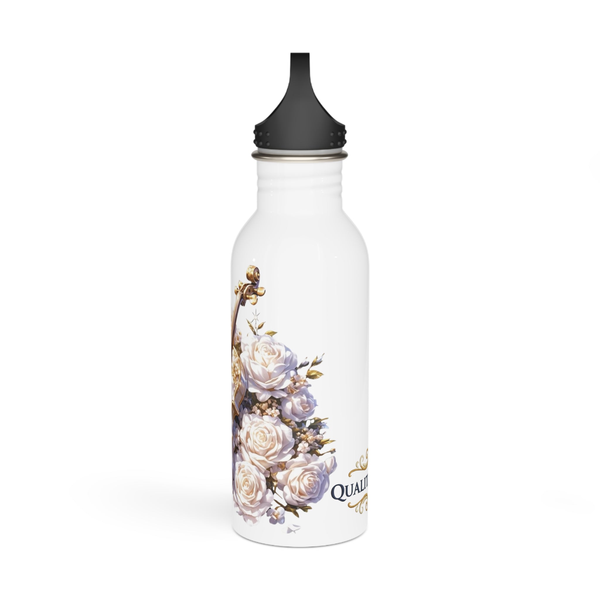 Violin Floral Stainless Steel Water Bottle