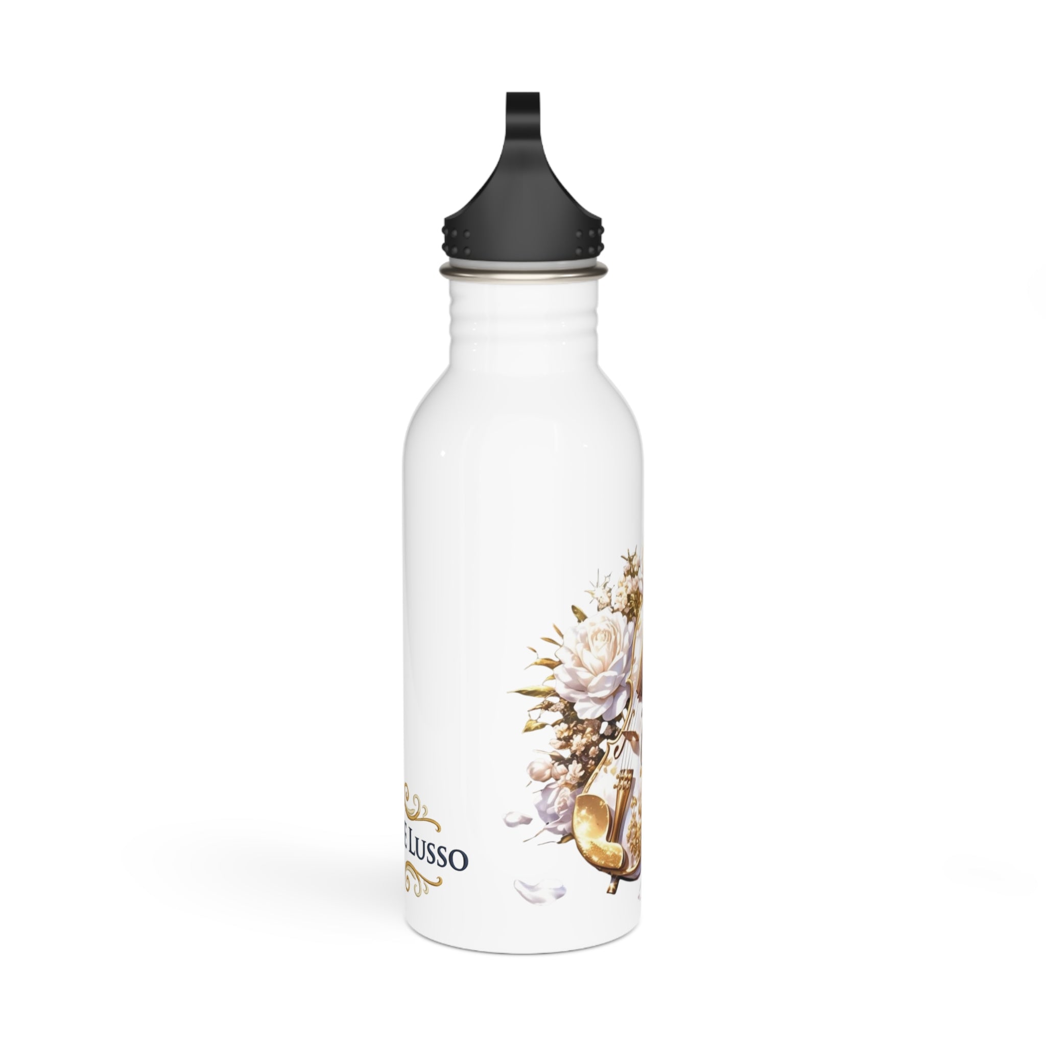Violin Floral Stainless Steel Water Bottle